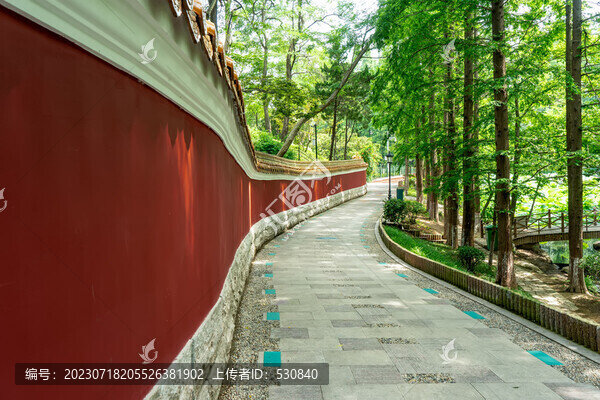 宗教寺廟中式圍墻街景