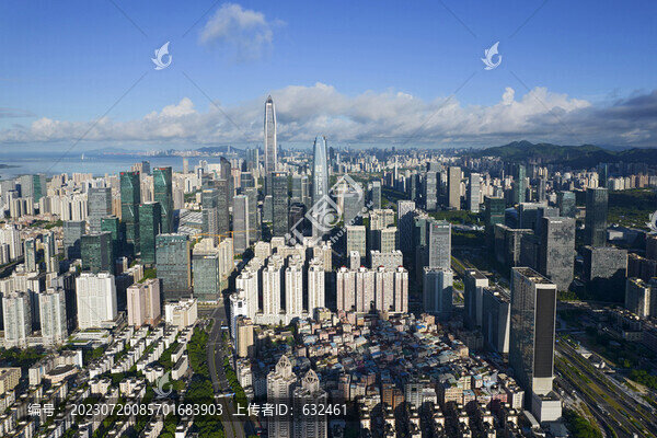 深圳福田中心區(qū)航拍城市風(fēng)光