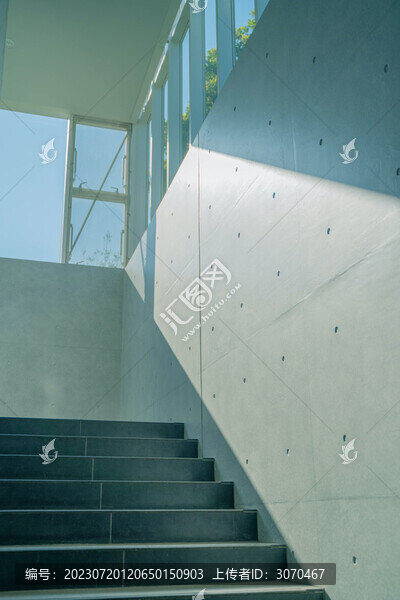 日系校園臺階建筑小清新風景照