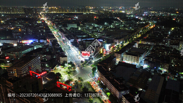 城市夜景航拍圖
