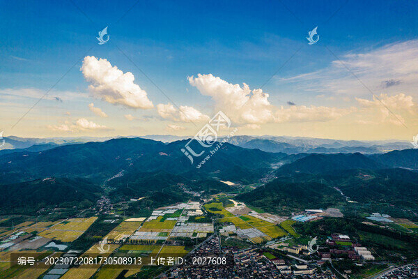 夏收季江南田園風(fēng)光航拍