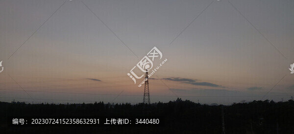 天空夕陽(yáng)藍(lán)色背景