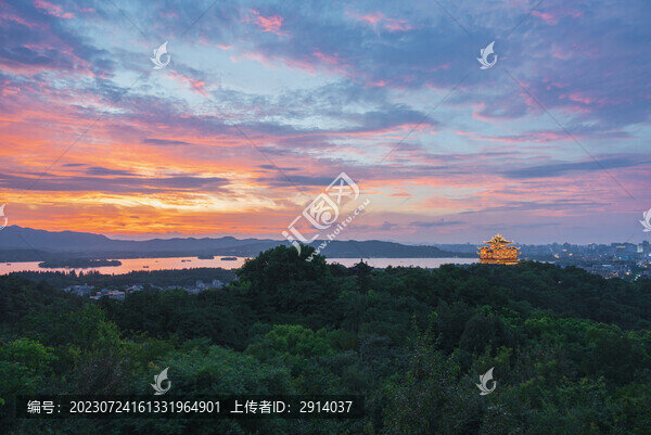 杭州城隍閣晚霞