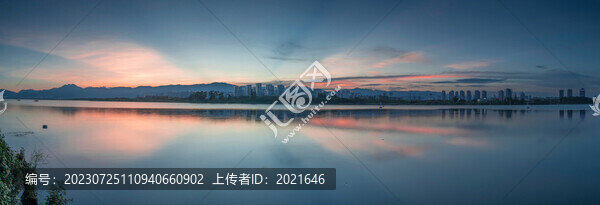 昆明滇池日落晚霞自然風(fēng)景