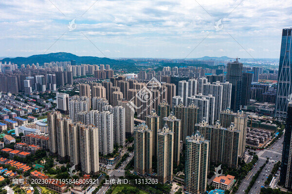 航拍湖南長沙城市景觀
