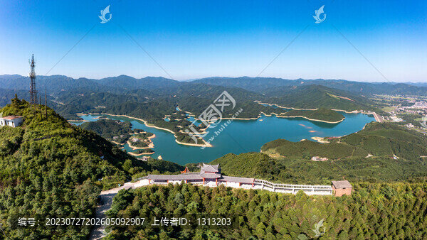 航拍湖南衡陽(yáng)常寧市常寧天湖