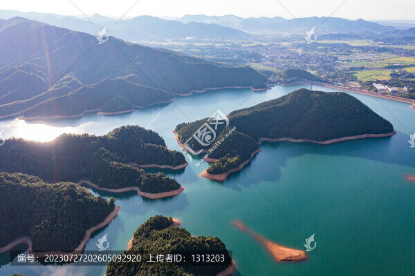 航拍湖南衡陽常寧市常寧天湖