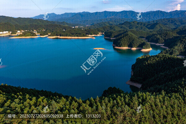 航拍湖南衡陽常寧市常寧天湖