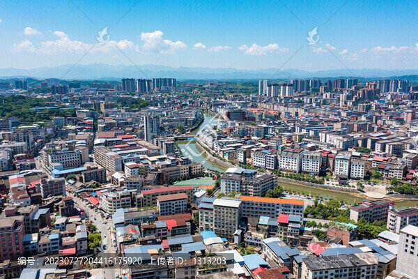 航拍湖南衡陽(yáng)常寧市城市風(fēng)光
