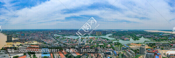 航拍湖南益陽(yáng)市沅江市風(fēng)光