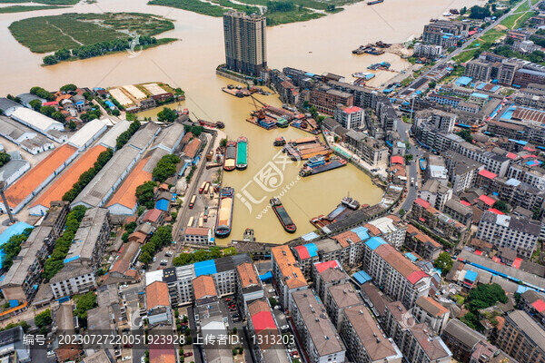 航拍湖南益陽(yáng)市沅江市風(fēng)光