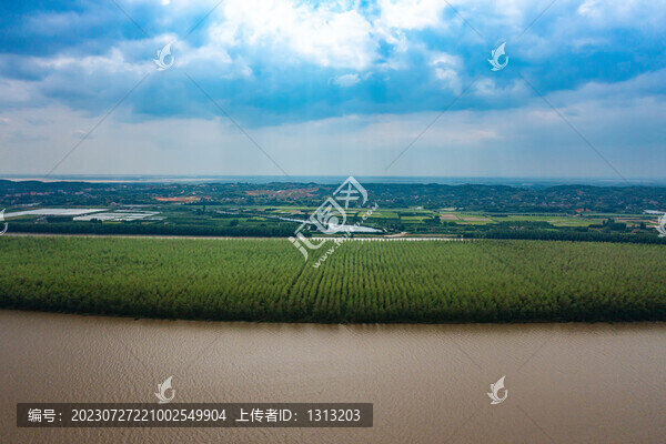 航拍湖南沅江南洞庭湖景觀