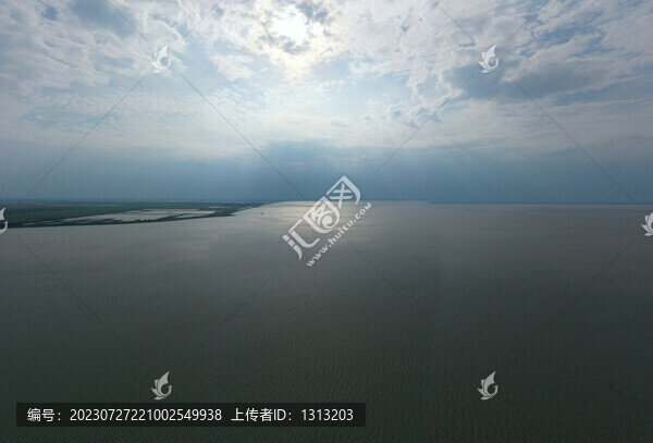 航拍湖南南洞庭湖大通湖