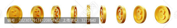 活動幸運(yùn)金幣金額數(shù)字金色3D