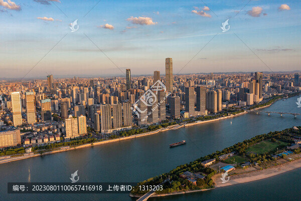 航拍湖南長沙城市景觀