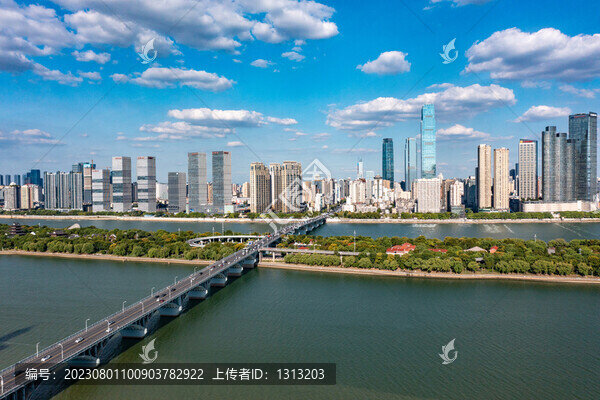航拍湖南長沙城市景觀