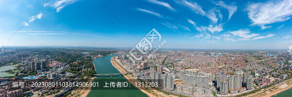 航拍湖南益陽市城市風(fēng)光