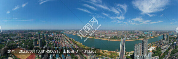 航拍湖南益陽市城市風光
