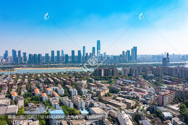 航拍湖南長沙城市景觀