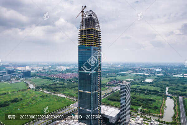 浙江海寧市城市風(fēng)光航拍