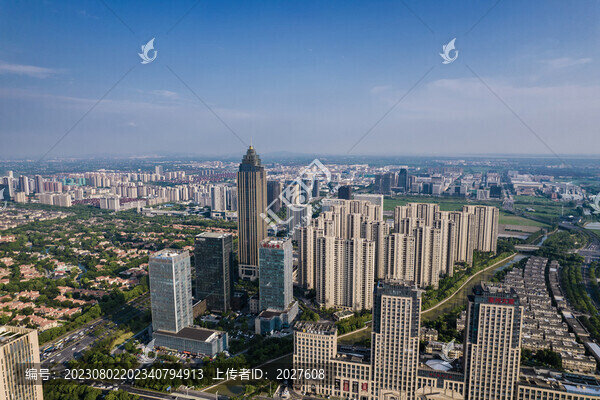 浙江海寧市城市風(fēng)光航拍