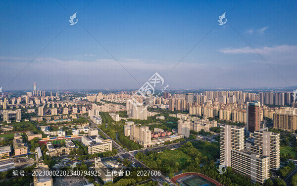 浙江海寧市城市風光航拍