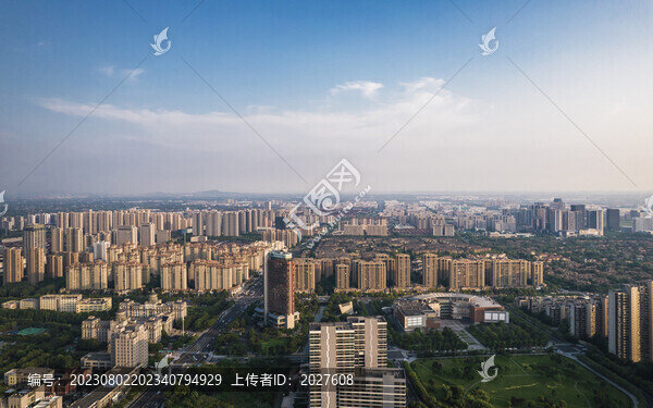 浙江海寧市城市風(fēng)光航拍