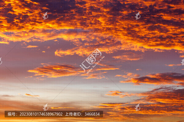 夏季天空火燒云云景素材