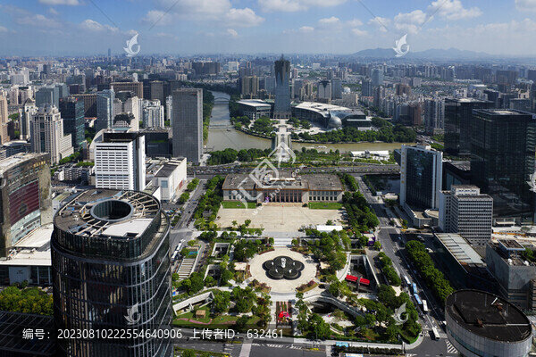 杭州武林廣場航拍城市風(fēng)光