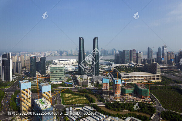 杭州奧體中心航拍城市風光
