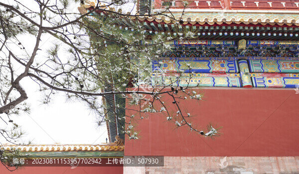 故宮紅墻雪景