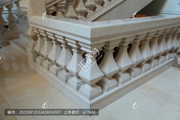 室內(nèi)石材樓梯工程欄桿梯級