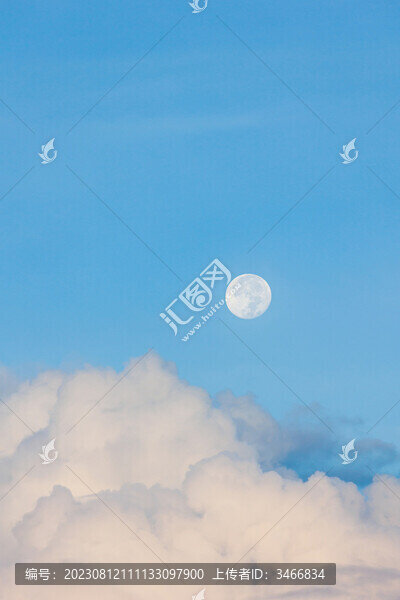 夏日清晨日月同輝