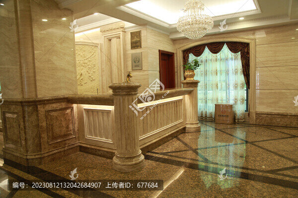 酒店前臺(tái)服務(wù)臺(tái)收銀臺(tái)室內(nèi)裝飾