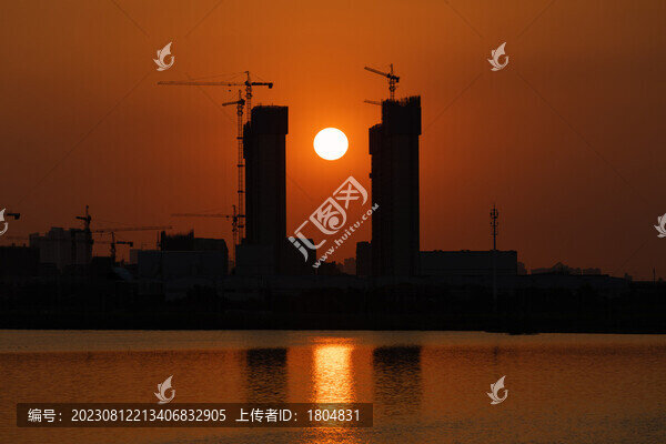城市日落