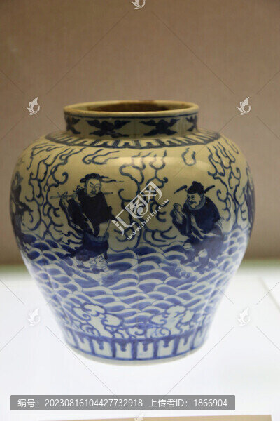 青花八仙圖罐