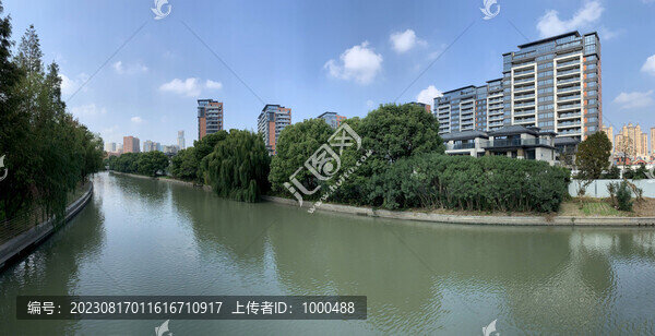 城市天空大樓江南水鄉(xiāng)