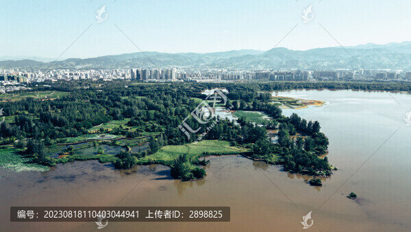 四川西昌邛海濕地公園航拍