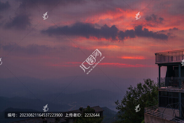 河南雞公山日落晚霞