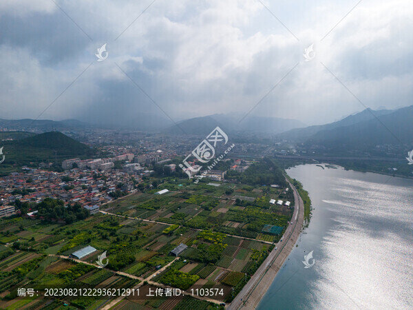 航拍濟(jì)南臥虎山水庫(kù)