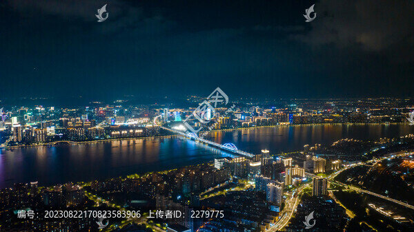 杭州錢江四橋夜景航拍