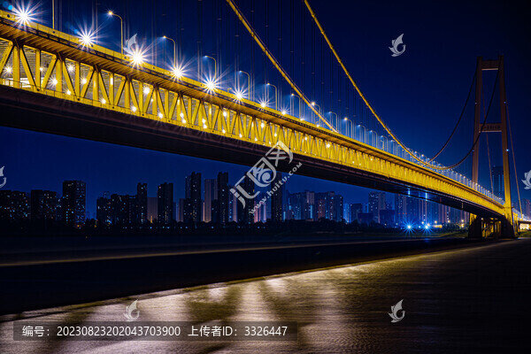夜景長(zhǎng)江大硚城市路橋