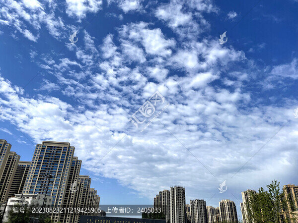 藍天白云下的城市