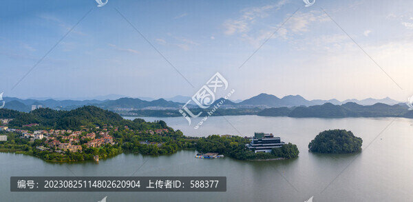 杭州臨安青山湖晨曦航拍