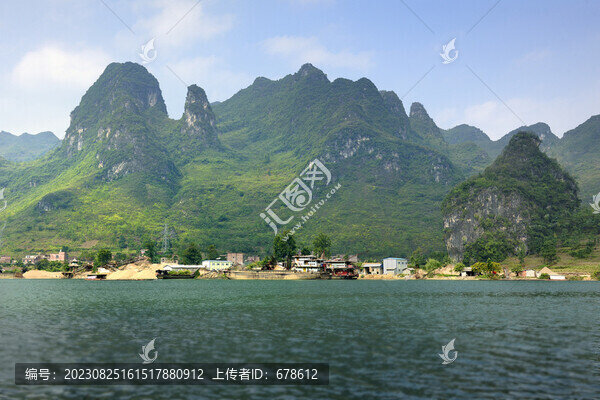 自然山河晨景