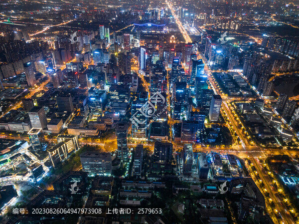 成都高新區(qū)城市高樓夜景