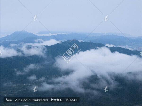 紹興會稽山香爐峰云海航拍
