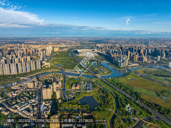 成都高新區(qū)濕地公園高樓大廈
