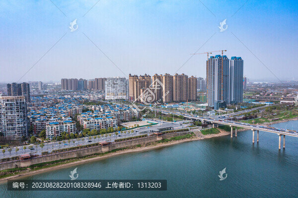 航拍湖南湘潭市城市風(fēng)光