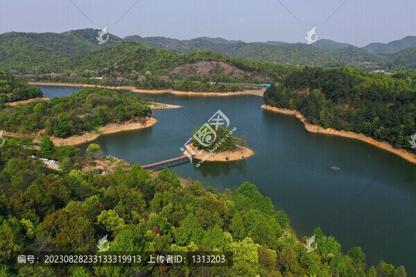 航拍湖南湘潭東風(fēng)水庫